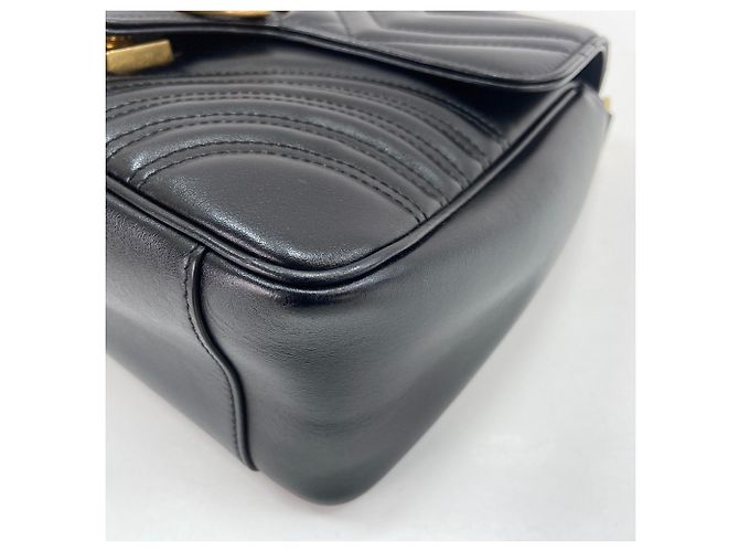 Borsa a mano e a tracolla GUCCI GG Marmont Nero - vista 7
