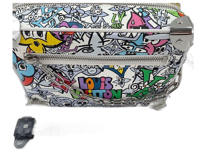 Borsa a tracolla Louis Vuitton Mini Soft Trunk Bianco - vista 3