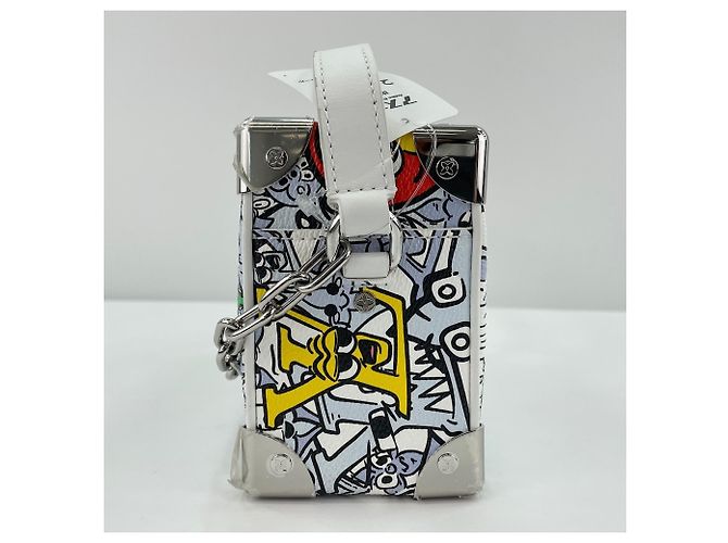 Borsa a tracolla Louis Vuitton Mini Soft Trunk Bianco - vista 4