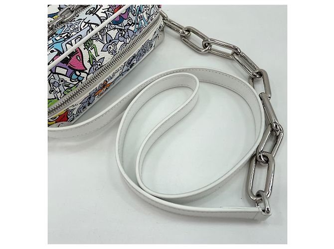 Borsa a tracolla Louis Vuitton Mini Soft Trunk Bianco - vista 9