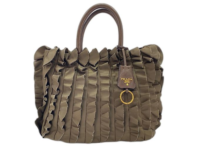 Borsa con volant PRADA in Brown Marrone - vista 2