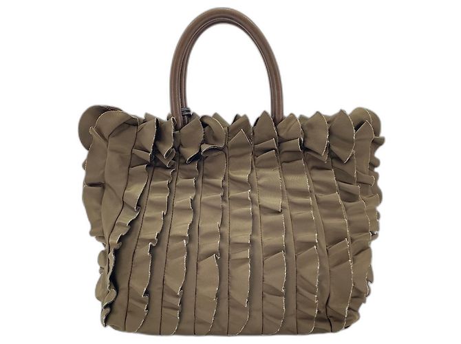 Borsa con volant PRADA in Brown Marrone - vista 3