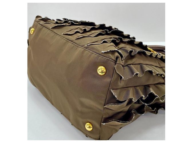 Borsa con volant PRADA in Brown Marrone - vista 7