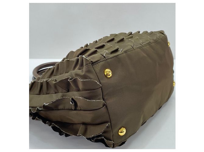 Borsa con volant PRADA in Brown Marrone - vista 8