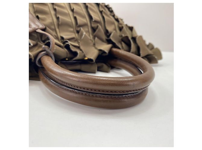 Borsa con volant PRADA in Brown Marrone - vista 9