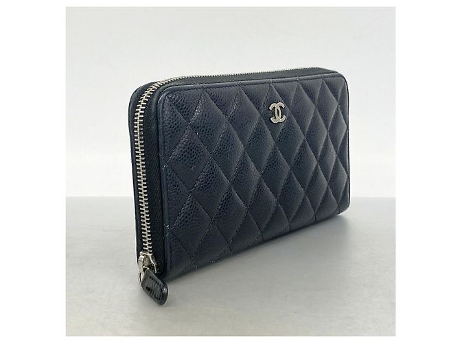 Cartera larga Chanel de piel de becerro granulada negra Negro - vista 2