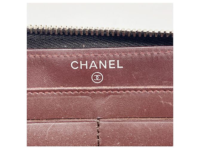 Cartera larga Chanel de piel de becerro granulada negra Negro - vista 4
