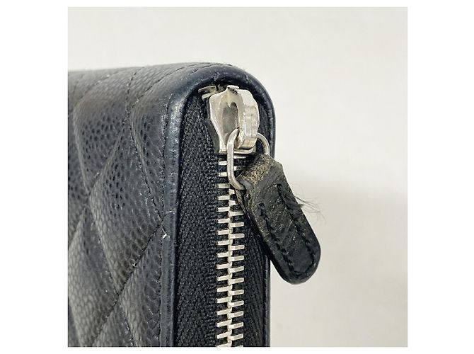 Cartera larga Chanel de piel de becerro granulada negra Negro - vista 5