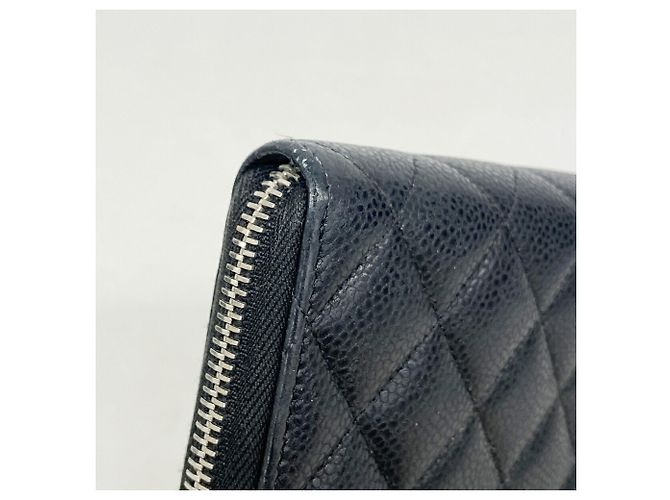 Cartera larga Chanel de piel de becerro granulada negra Negro - vista 6