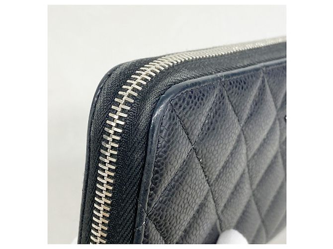 Cartera larga Chanel de piel de becerro granulada negra Negro - vista 7