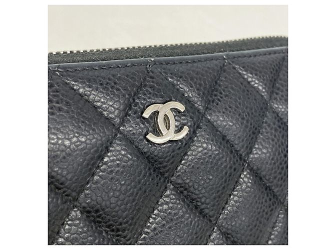 Cartera larga Chanel de piel de becerro granulada negra Negro - vista 8
