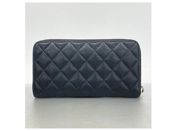 Cartera larga Chanel de piel de becerro granulada negra Negro - vista 9