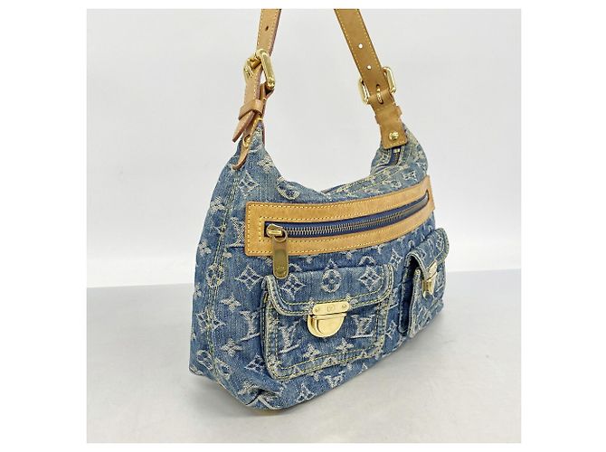 Borsa a tracolla Louis Vuitton Monogram Denim Baggy PM Blu - vista 2