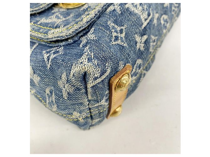 Borsa a tracolla Louis Vuitton Monogram Denim Baggy PM Blu - vista 6