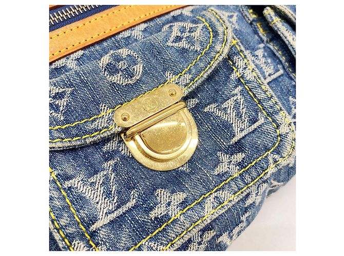 Borsa a tracolla Louis Vuitton Monogram Denim Baggy PM Blu - vista 9