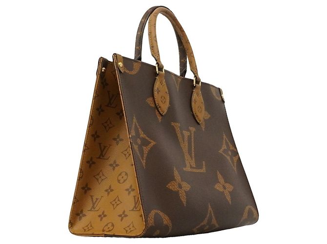 Borsa Tote Louis Vuitton Monogram Giant Reverse OnTheGo MM Marrone - vista 2