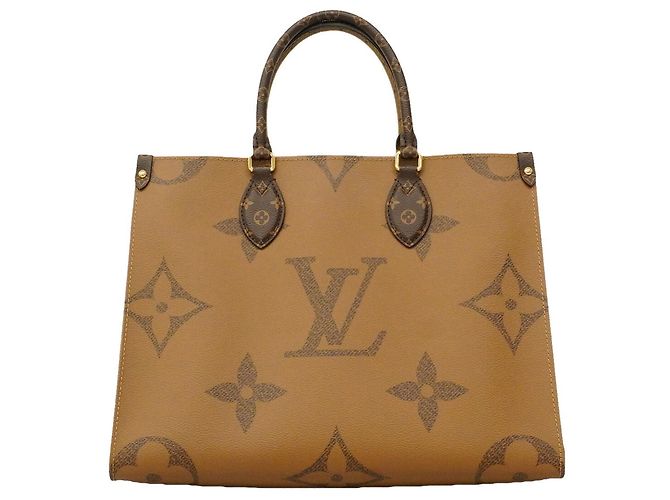 Borsa Tote Louis Vuitton Monogram Giant Reverse OnTheGo MM Marrone - vista 8