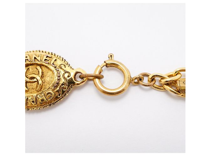 Collana Chanel placcata oro con strass D'oro - vista 4
