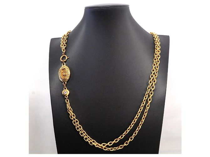 Collana Chanel placcata oro con strass D'oro - vista 6