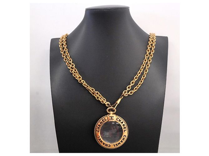 Collana Chanel placcata oro con logo Coco Mark D'oro - vista 6