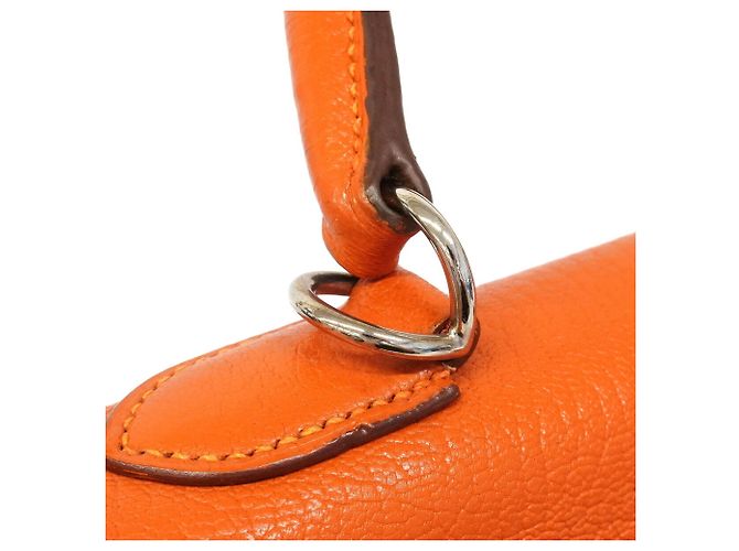 Hermès Borsa Hermes Kelly 35 in pelle Chevre Orange Arancione - vista 10