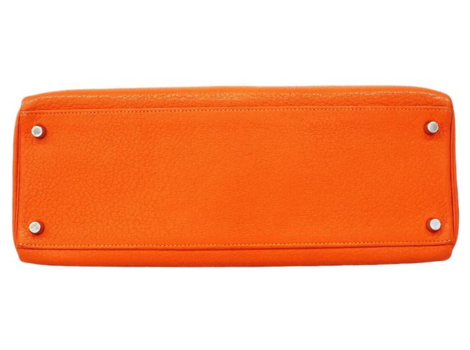 Hermès Borsa Hermes Kelly 35 in pelle Chevre Orange Arancione - vista 3