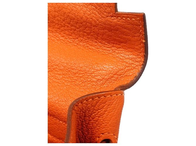 Hermès Borsa Hermes Kelly 35 in pelle Chevre Orange Arancione - vista 7