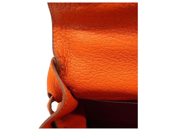 Hermès Borsa Hermes Kelly 35 in pelle Chevre Orange Arancione - vista 9