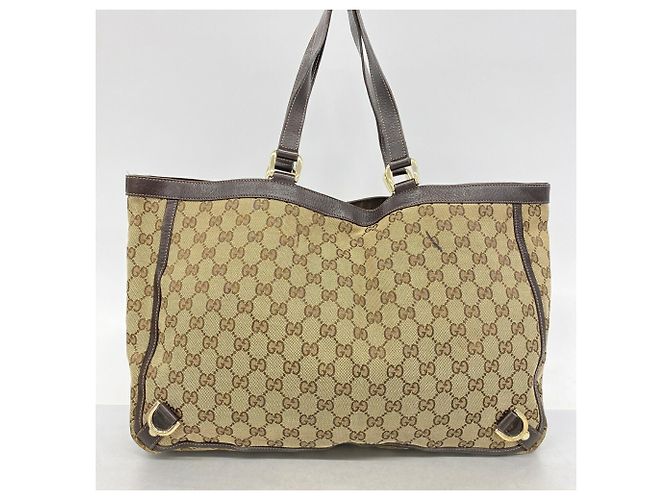 Borsa Tote Gucci GG Canvas Marrone Beige - vista 16