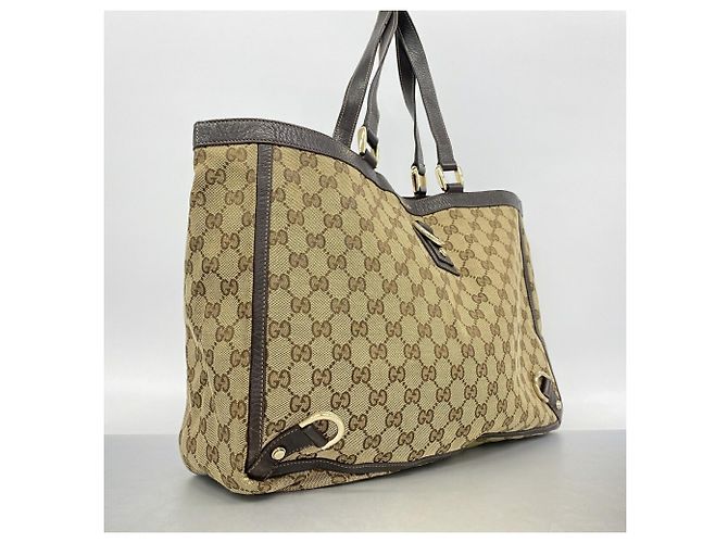 Borsa Tote Gucci GG Canvas Marrone Beige - vista 2