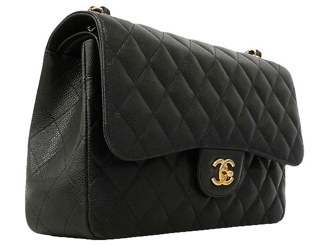 Timeless Borsa a tracolla Chanel in pelle di vitello martellata nera Nero - vista 2