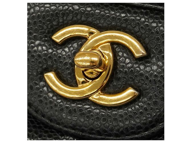 Timeless Borsa a tracolla Chanel in pelle di vitello martellata nera Nero - vista 9