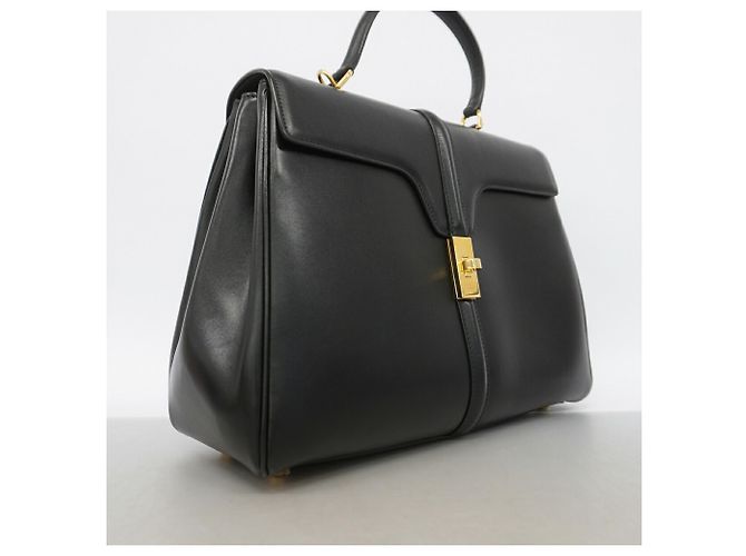 Céline Borsa a mano Celine Seize in pelle Nero - vista 2