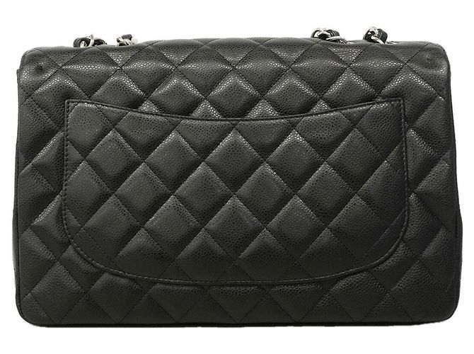 Borsa a tracolla Chanel in vitello grana nera Nero - vista 11