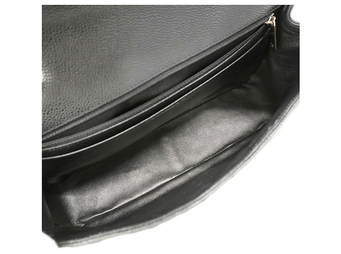 Borsa a tracolla Chanel in vitello grana nera Nero - vista 4