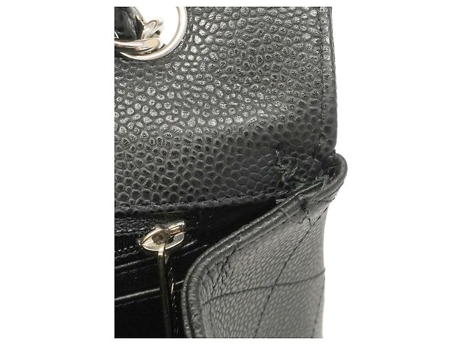 Borsa a tracolla Chanel in vitello grana nera Nero - vista 6