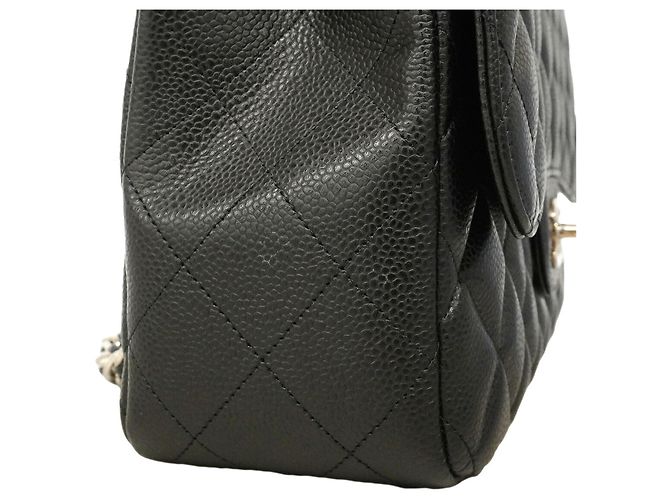 Borsa a tracolla Chanel in vitello grana nera Nero - vista 8