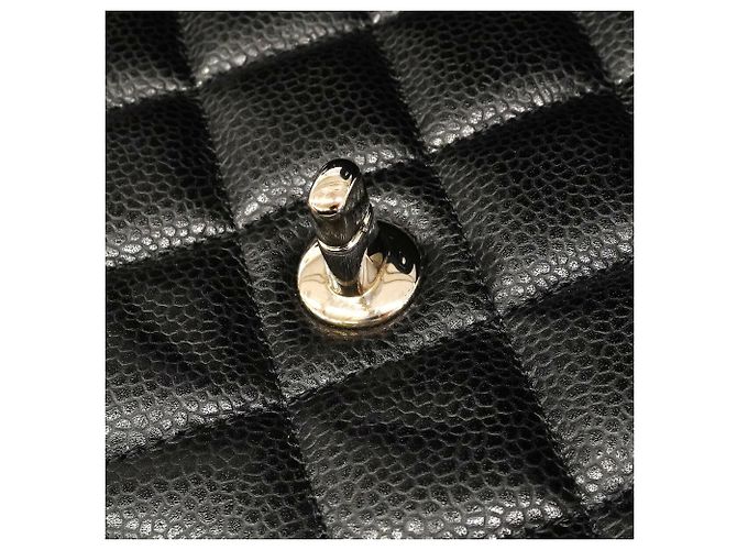 Borsa a tracolla Chanel in vitello grana nera Nero - vista 9