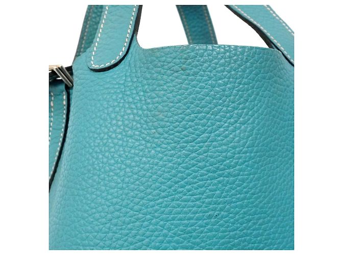 Hermès Borsa Hermes Picotin Lock PM in Blue Jean - vista 10