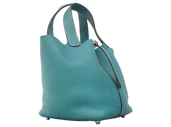 Hermès Borsa Hermes Picotin Lock PM in Blue Jean - vista 2