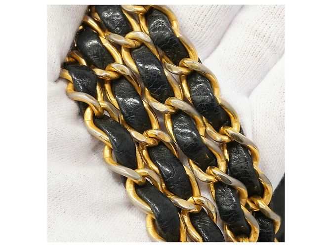 Borsa a tracolla Chanel Diana Chain Nero - vista 7