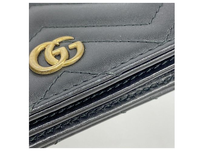 Cartera bi-fold Gucci GG Marmont Negro - vista 7