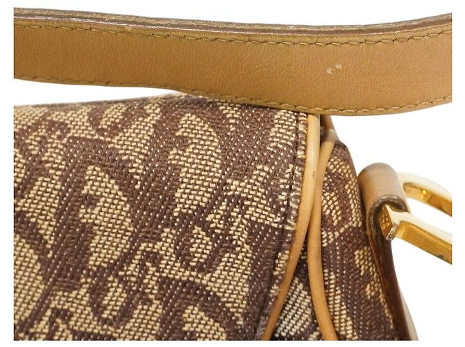 Borsa Christian Dior Trotter Saddle Canvas Marrone - vista 10
