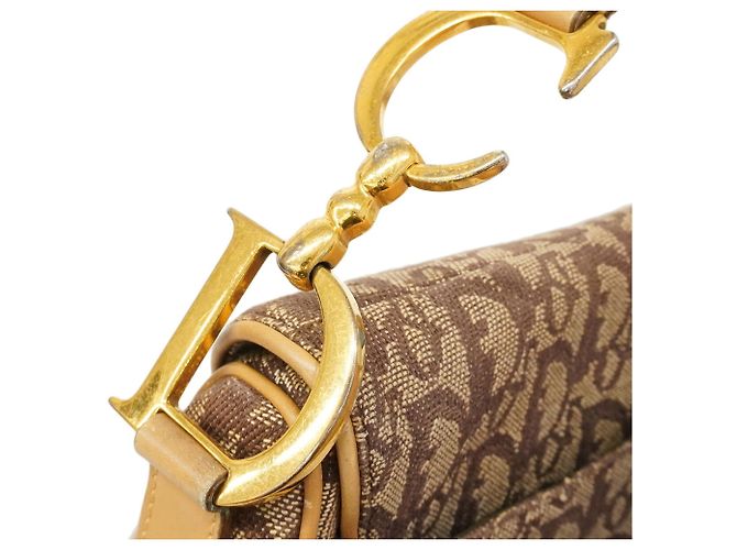 Borsa Christian Dior Trotter Saddle Canvas Marrone - vista 11