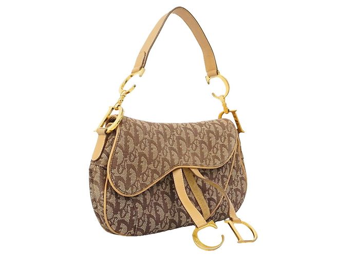 Borsa Christian Dior Trotter Saddle Canvas Marrone - vista 2