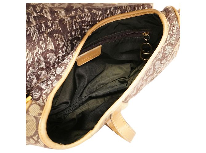 Borsa Christian Dior Trotter Saddle Canvas Marrone - vista 4