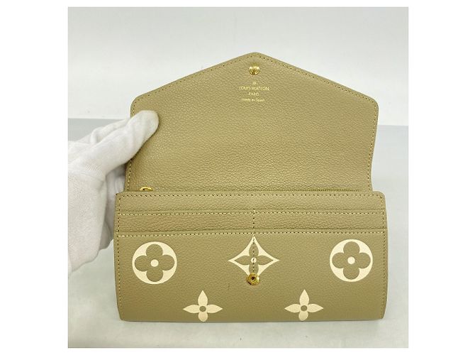Sarah Portafoglio lungo Louis Vuitton Monogram Empreinte Bicolor Beige - vista 10
