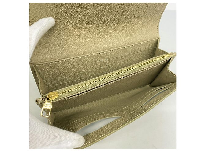 Sarah Portafoglio lungo Louis Vuitton Monogram Empreinte Bicolor Beige - vista 3