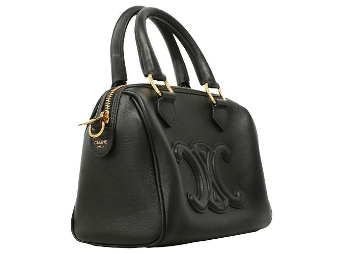 Céline Borsa a mano in pelle Celine Triomphe Nero - vista 2