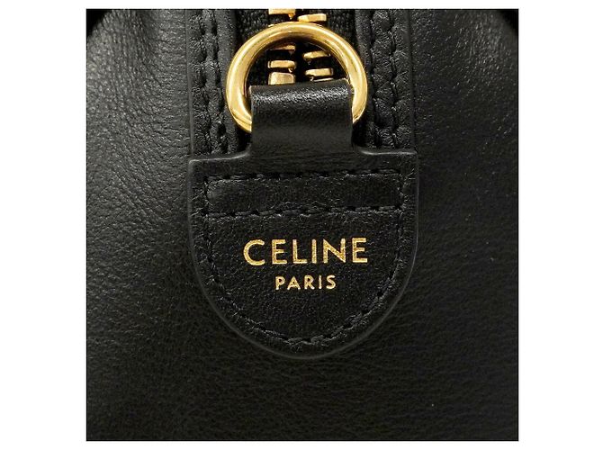 Céline Borsa a mano in pelle Celine Triomphe Nero - vista 5